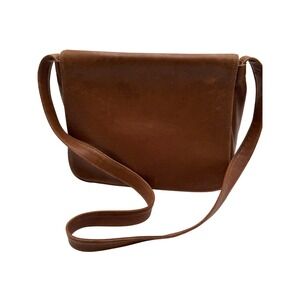 Frank Clegg Vintage Brown Leather Crossbody Messenger Bag Soft Distressed Bag